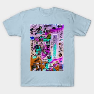 Street Graffiti Art Sticker Style Design T-Shirt